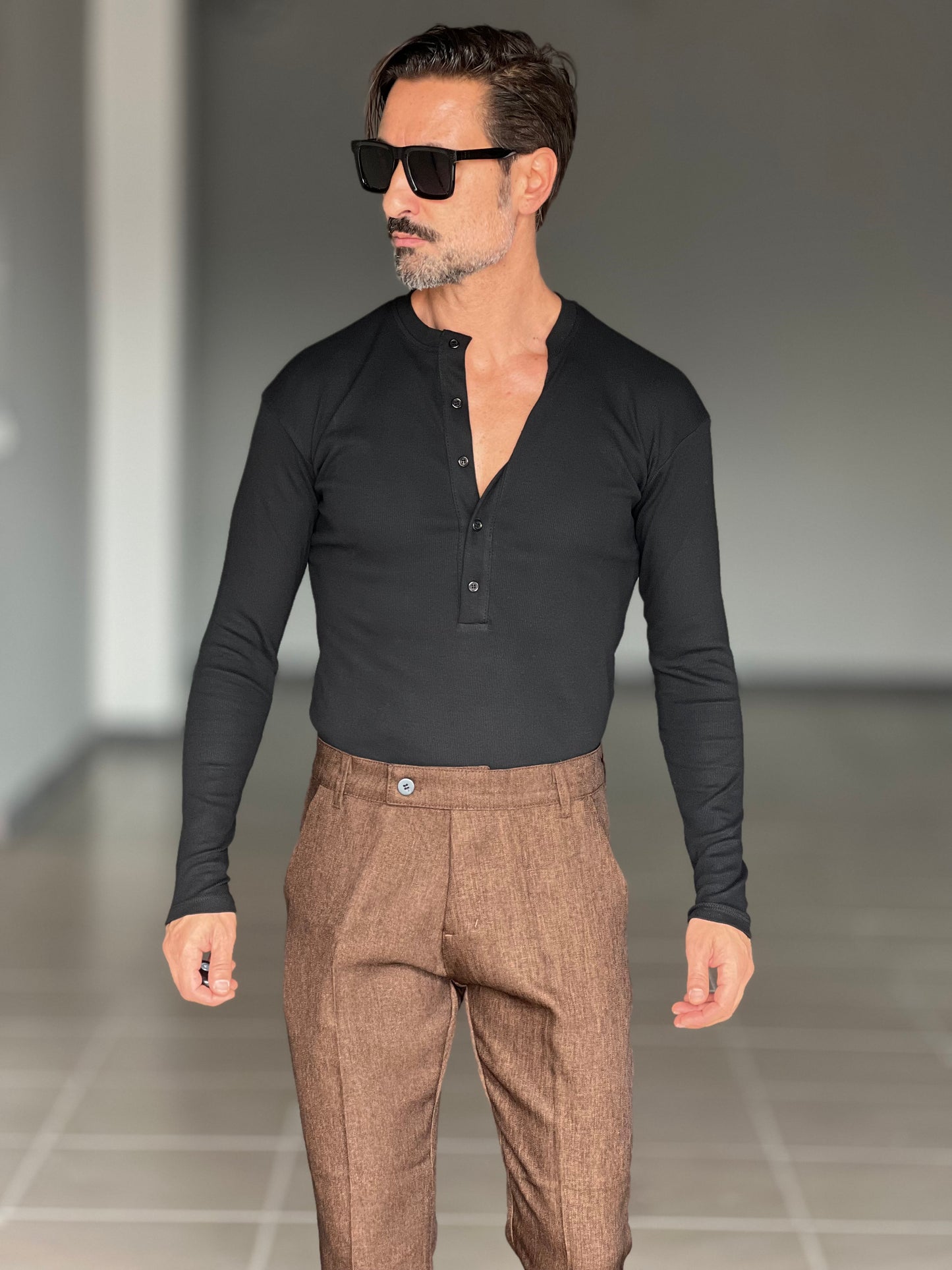 SERAFINO  NERO MAGLIA  COTONE