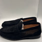 DOUBLE BUCKLE BLACK SUEDE LOAFERS