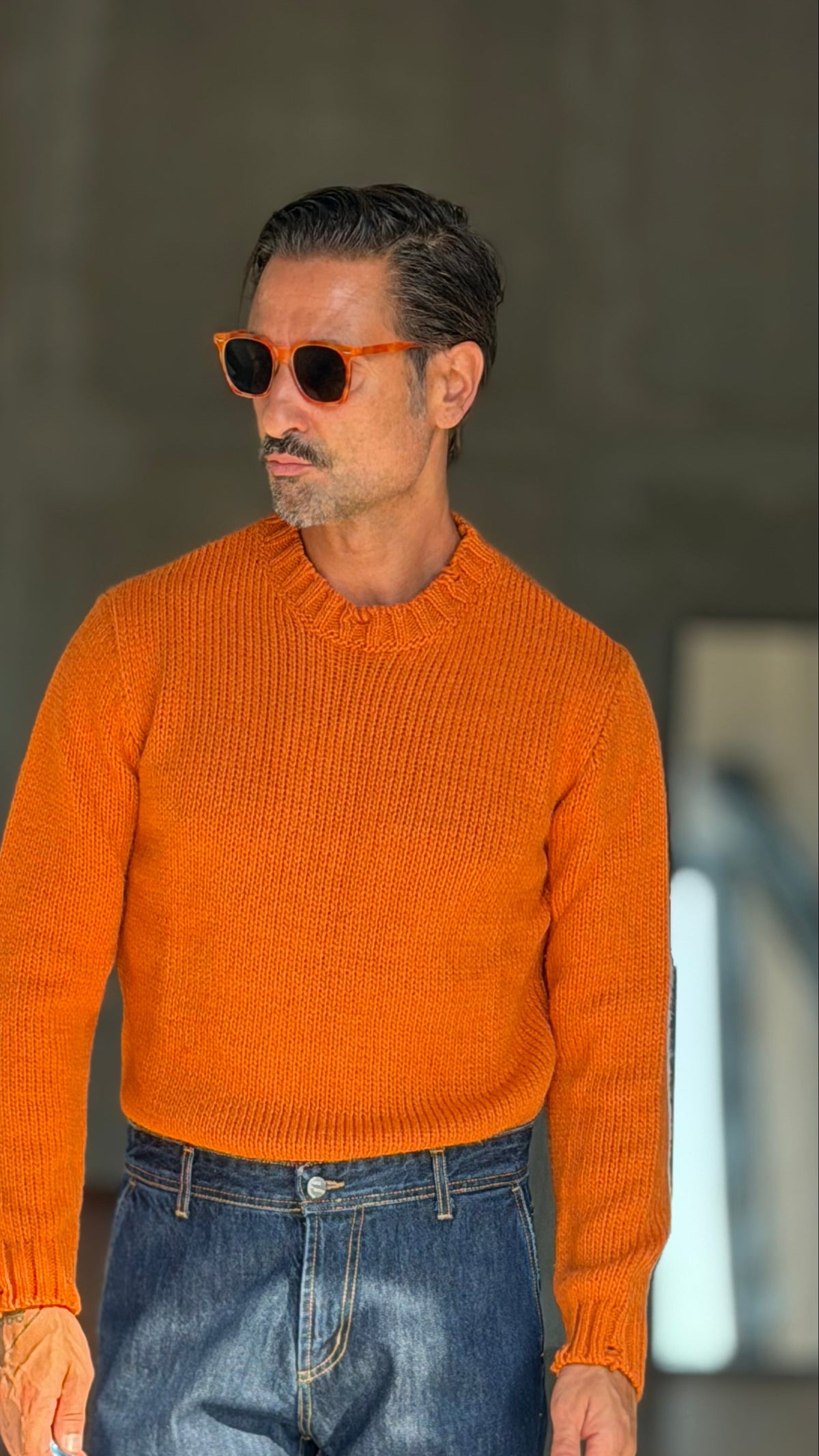 PULLOVER ARANCIO   MAGLIA INGLESE ROTTURE