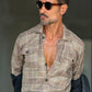 CAMICIA  FLANELLA QUADRO GALLES BEIGE