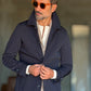 BLUE HIGH NECK COAT