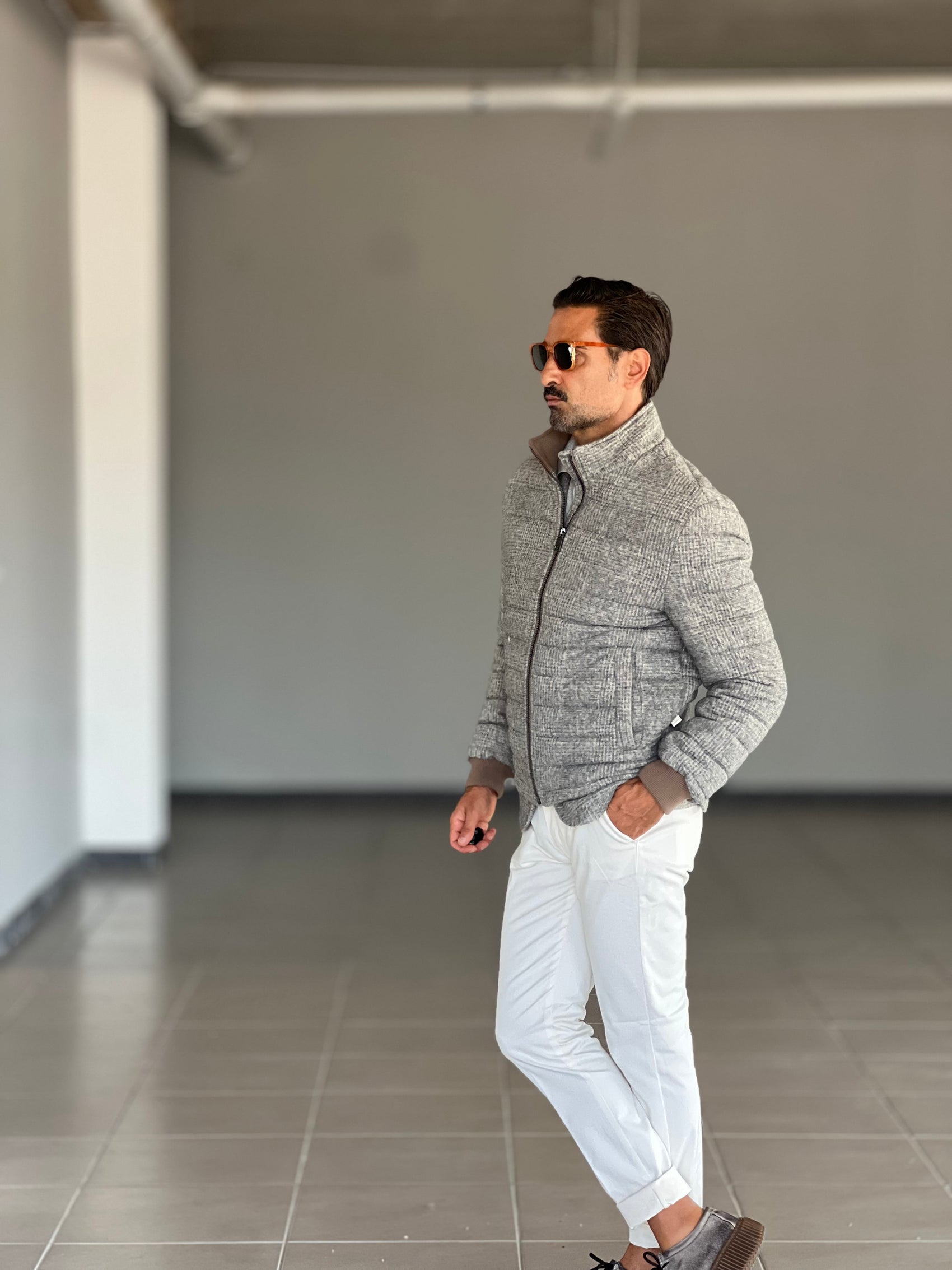 PIUMINO TARTAN GRIGIO LANA E MISTI PANNO XAGON