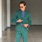 *ABITO VERDE MONOPETTO OPERATO PANTALONE MEZZAMOLLA 00200