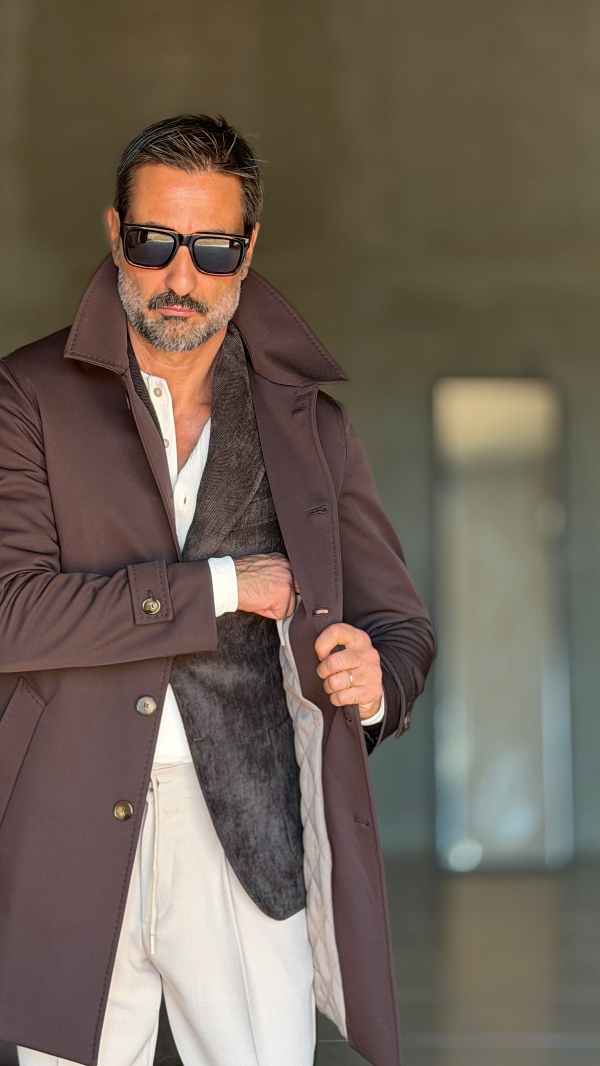 BLUE HIGH NECK COAT