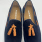 *MOCASSINO BLU  CAMOSCIO FONDO BARCA NAPPINA CUOIO