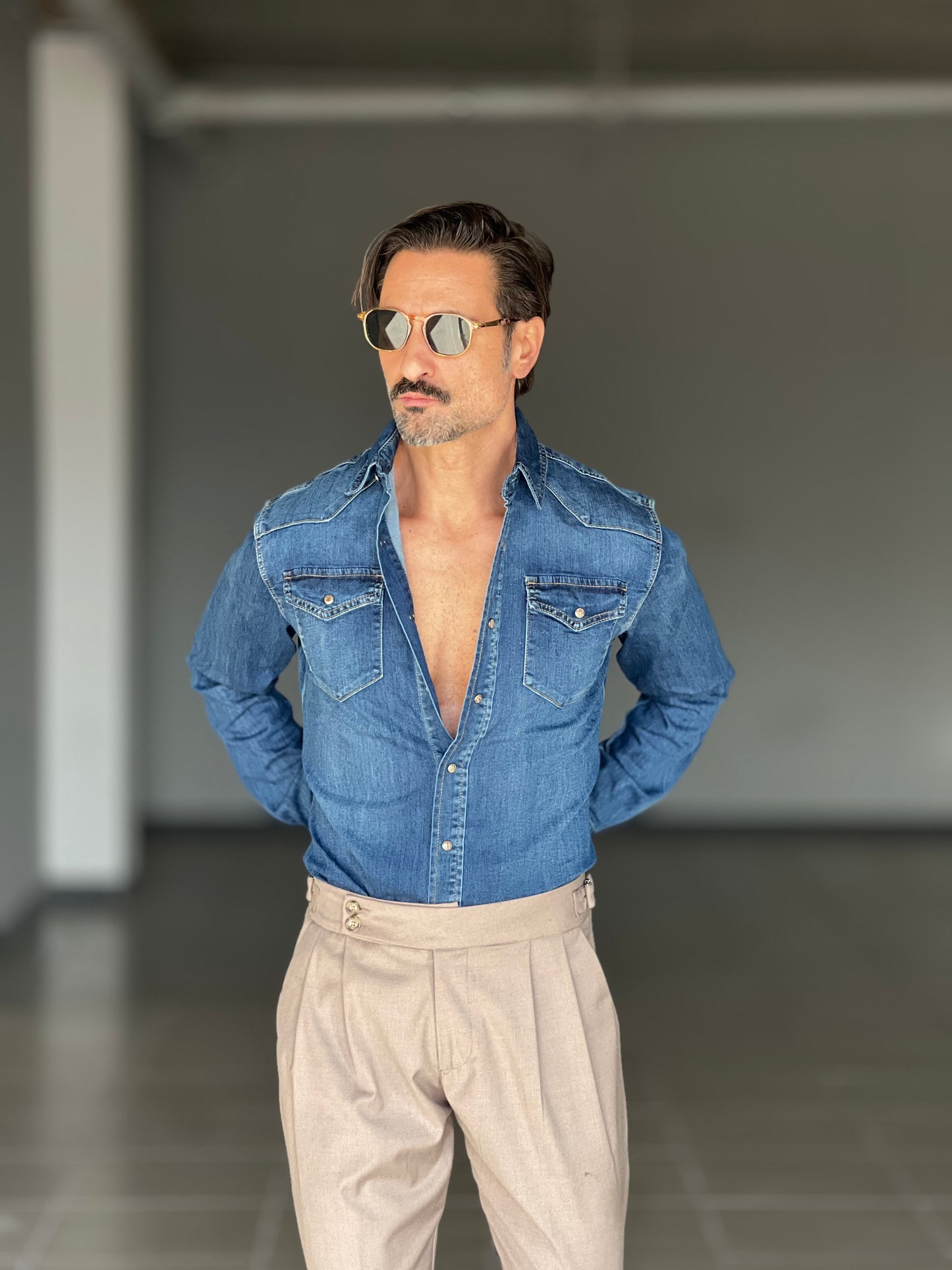 CAMICIA  DENIM LAVAGGIO MEDIO  TEXANA