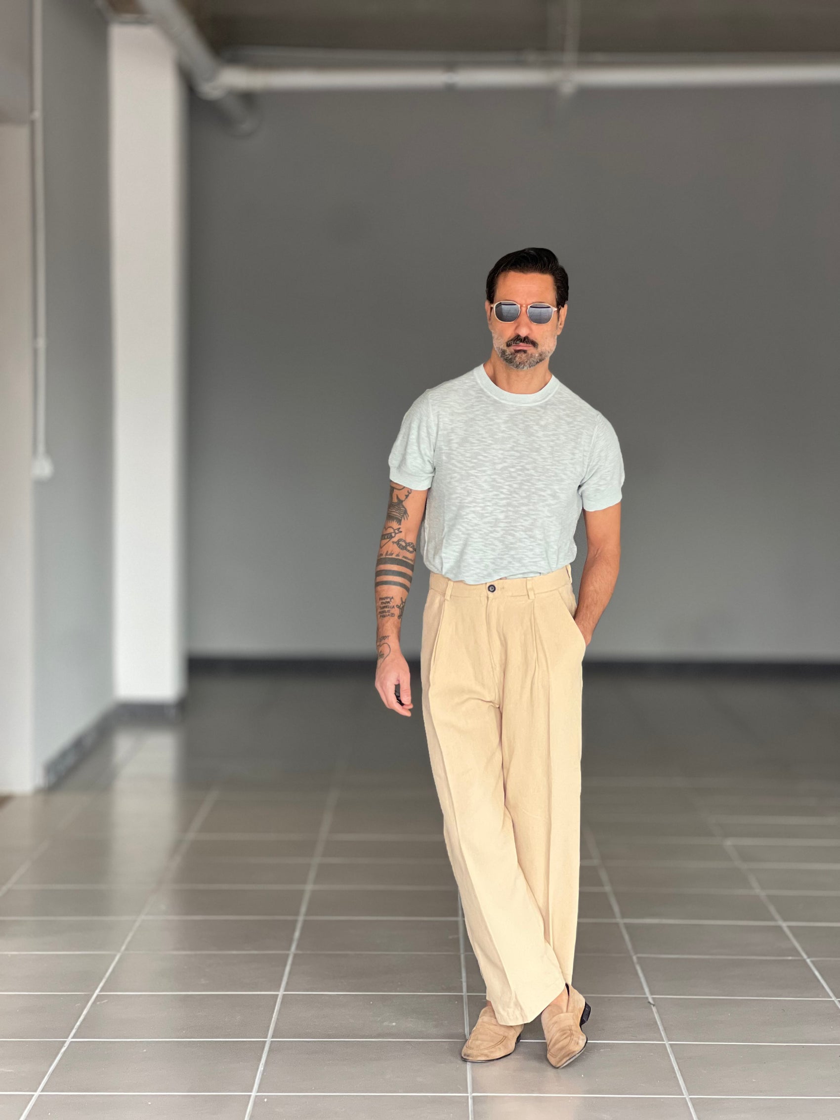 MAGLIA VERDE ACQUA  FIAMMATA GIROCOLLO