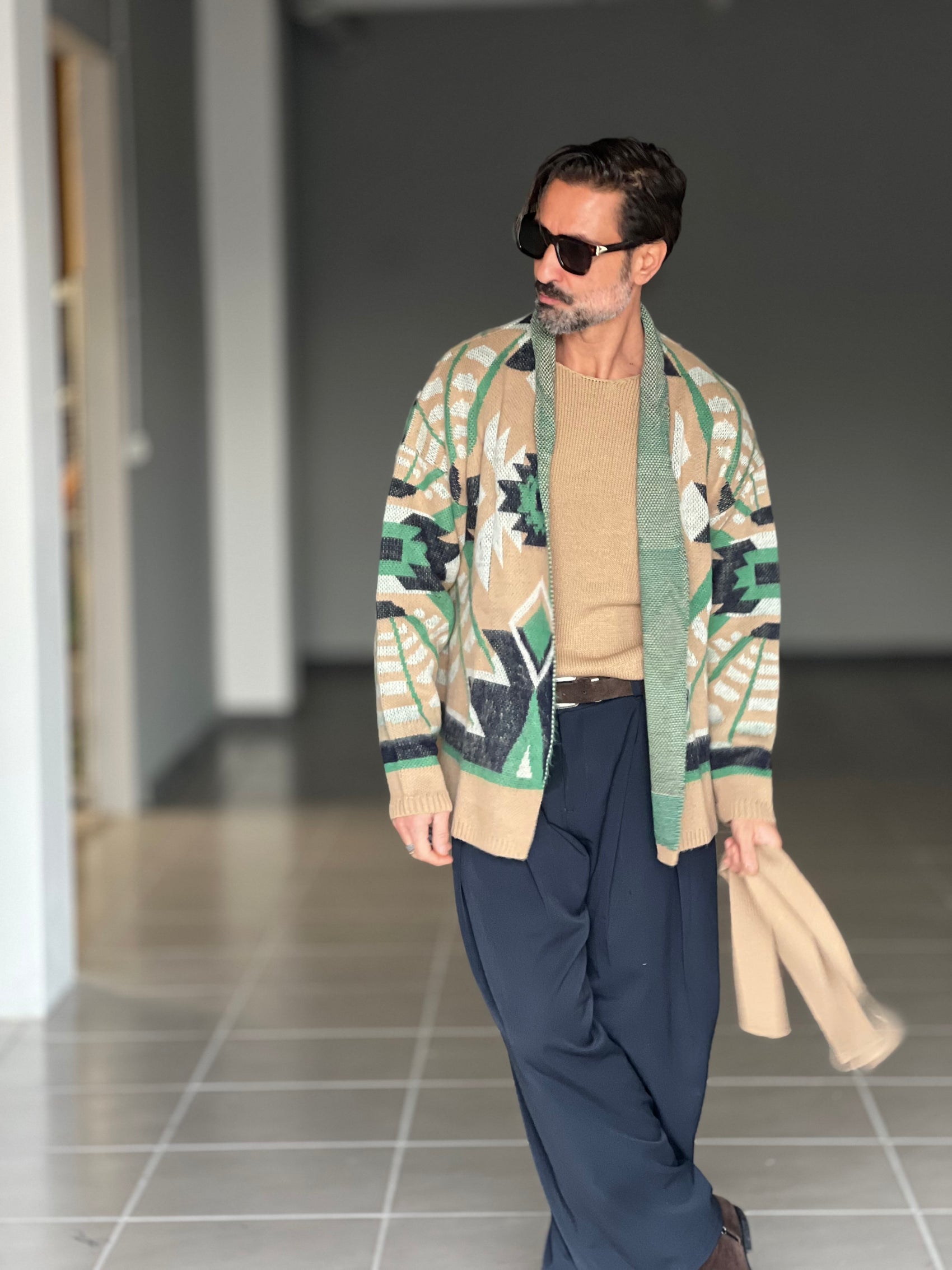 CARDIGAN SCIALLATO AZTECO BEIGE *