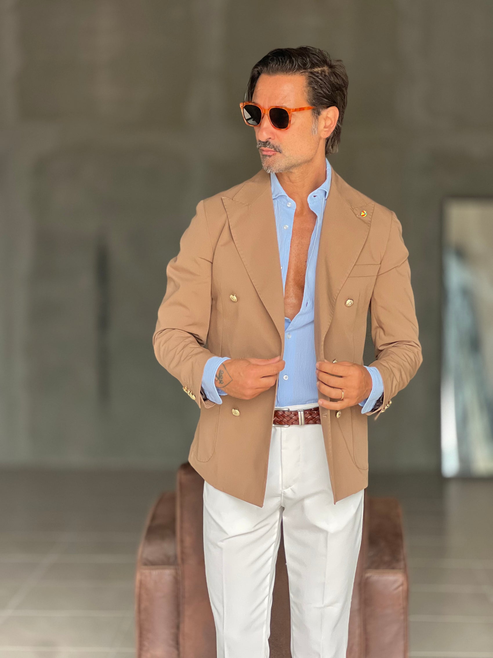 GIACCA DOPPIOPETTO CAMMELLO BOTTONE ORO (ABBINABILE AL PANTALONE 00130)