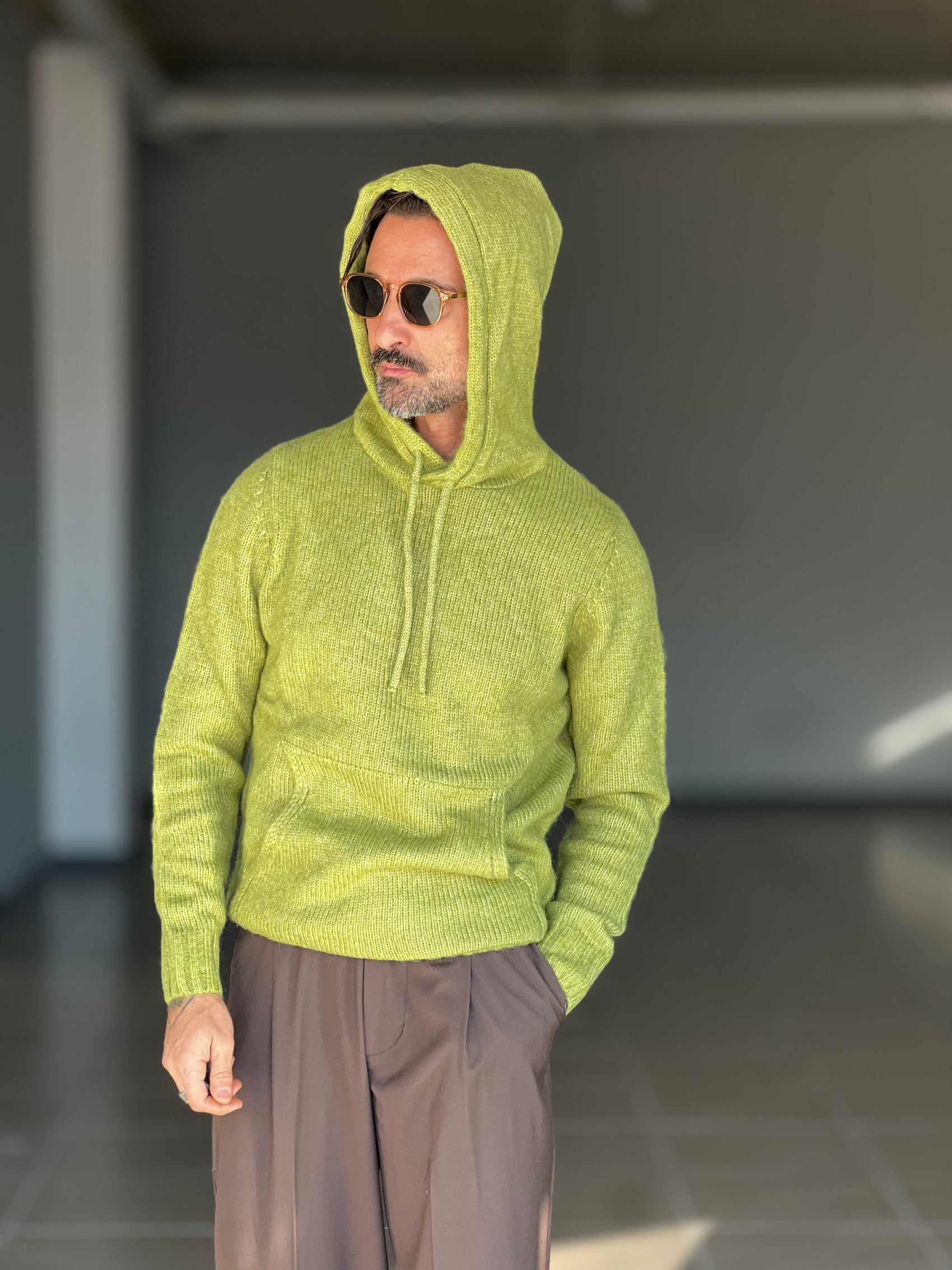 *MAGLIA FELPA VERDE ACQUA  LANA E MISTI