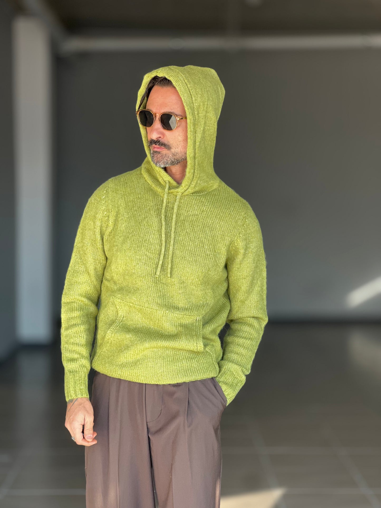 MAGLIA FELPA VERDE ACQUA  LANA E MISTI