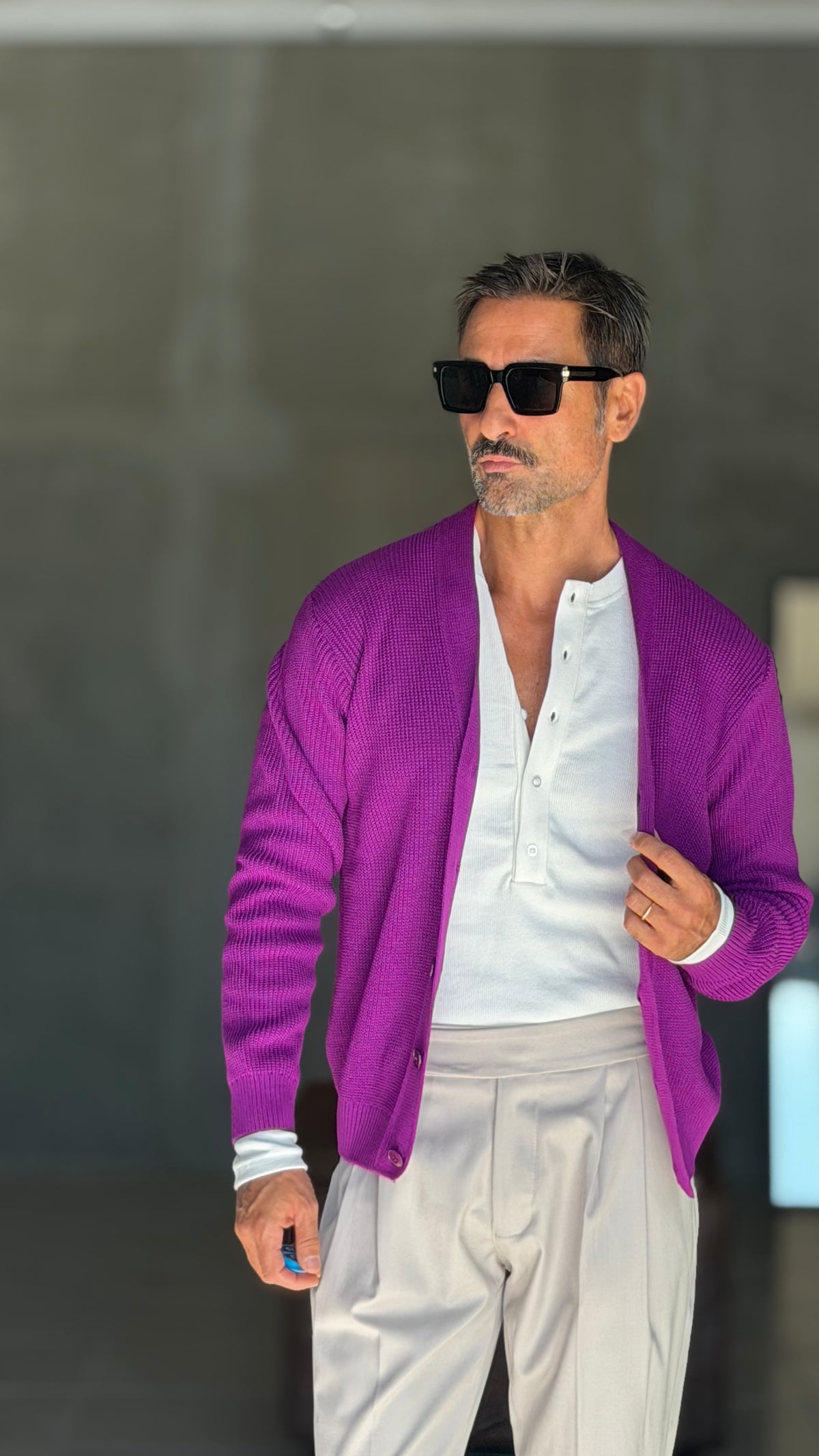 CARDIGAN VIOLA MAGLIA INGLESE 1005