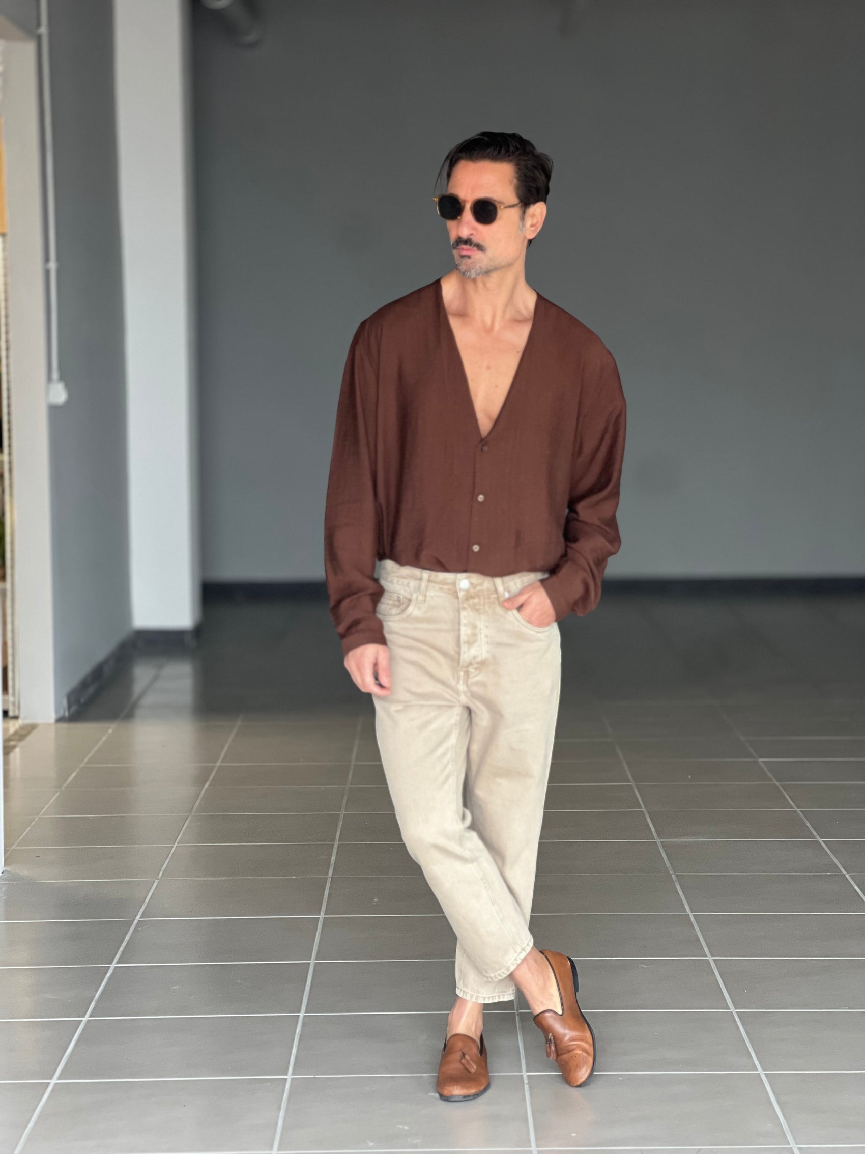 JEANS CAMMELLO MODELLO CAPRI 007