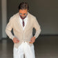CARDIGAN AVORIO  DERBY COTONE OVER FIT