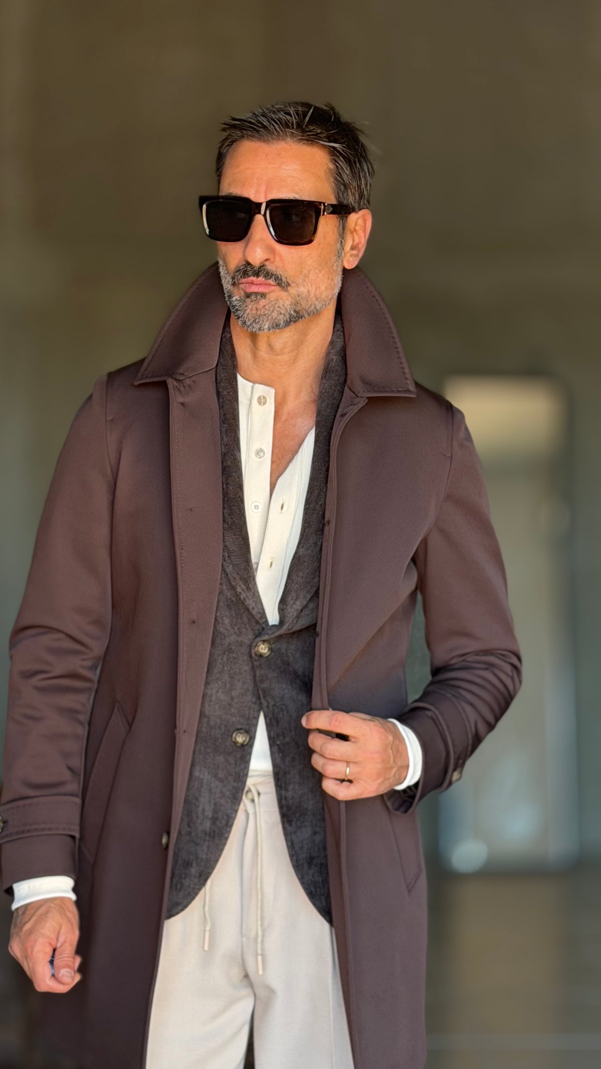 BLUE HIGH NECK COAT