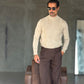 PULLOVER BEIGE  MEZZO COLLO TRECCIA VISCOSA