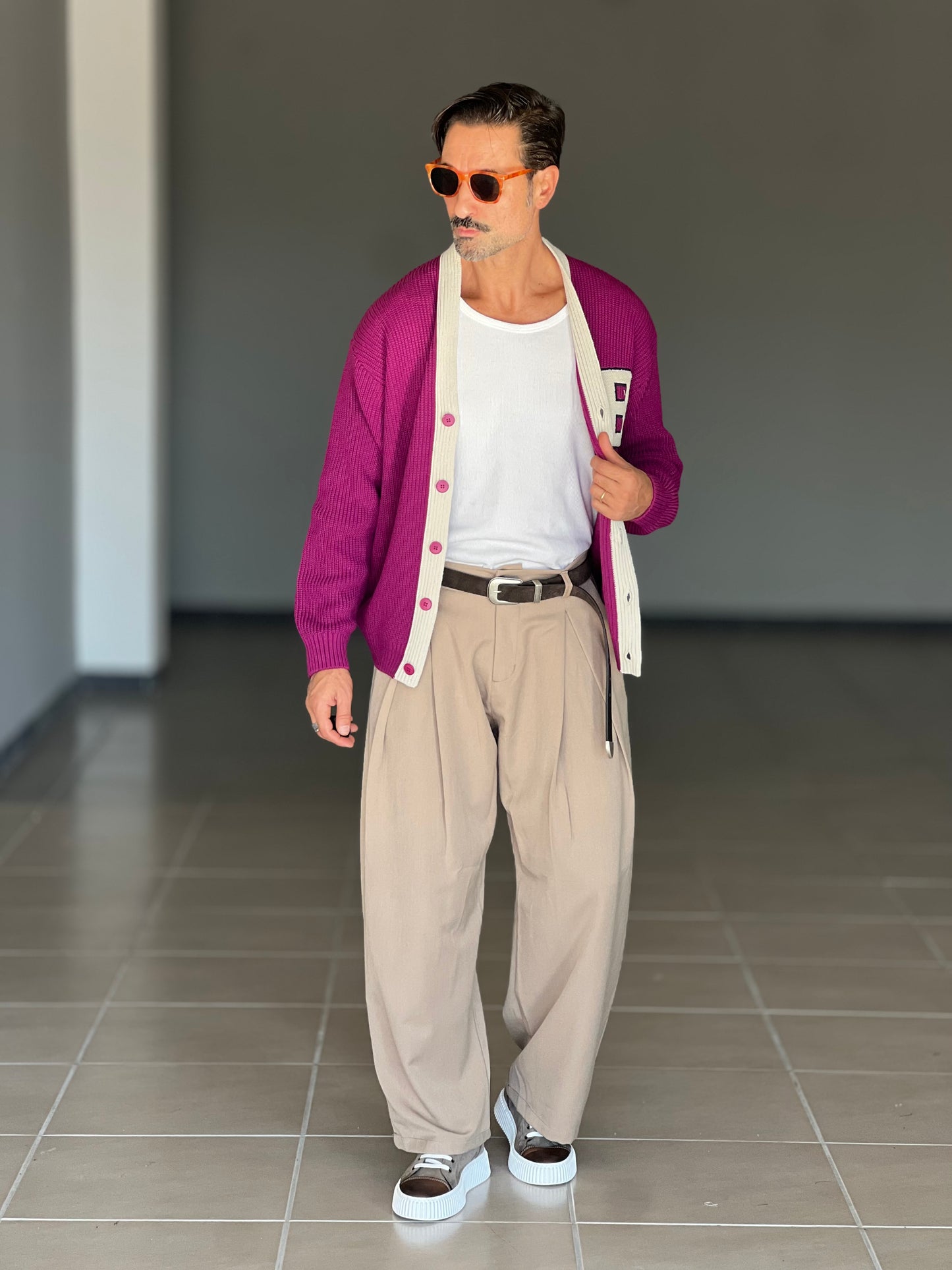 CARDIGAN PRUGNA  DERBY RICAMO B