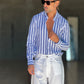 CAMICIA   BACCHETTA GRANDE  BIANCA E BLU   LINO E MISTI COLLO ITALIANO