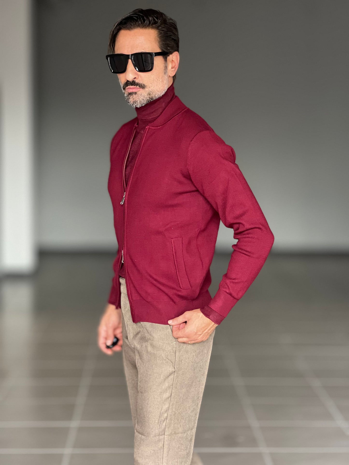 BEIGE COTTON OPEN CARDIGAN