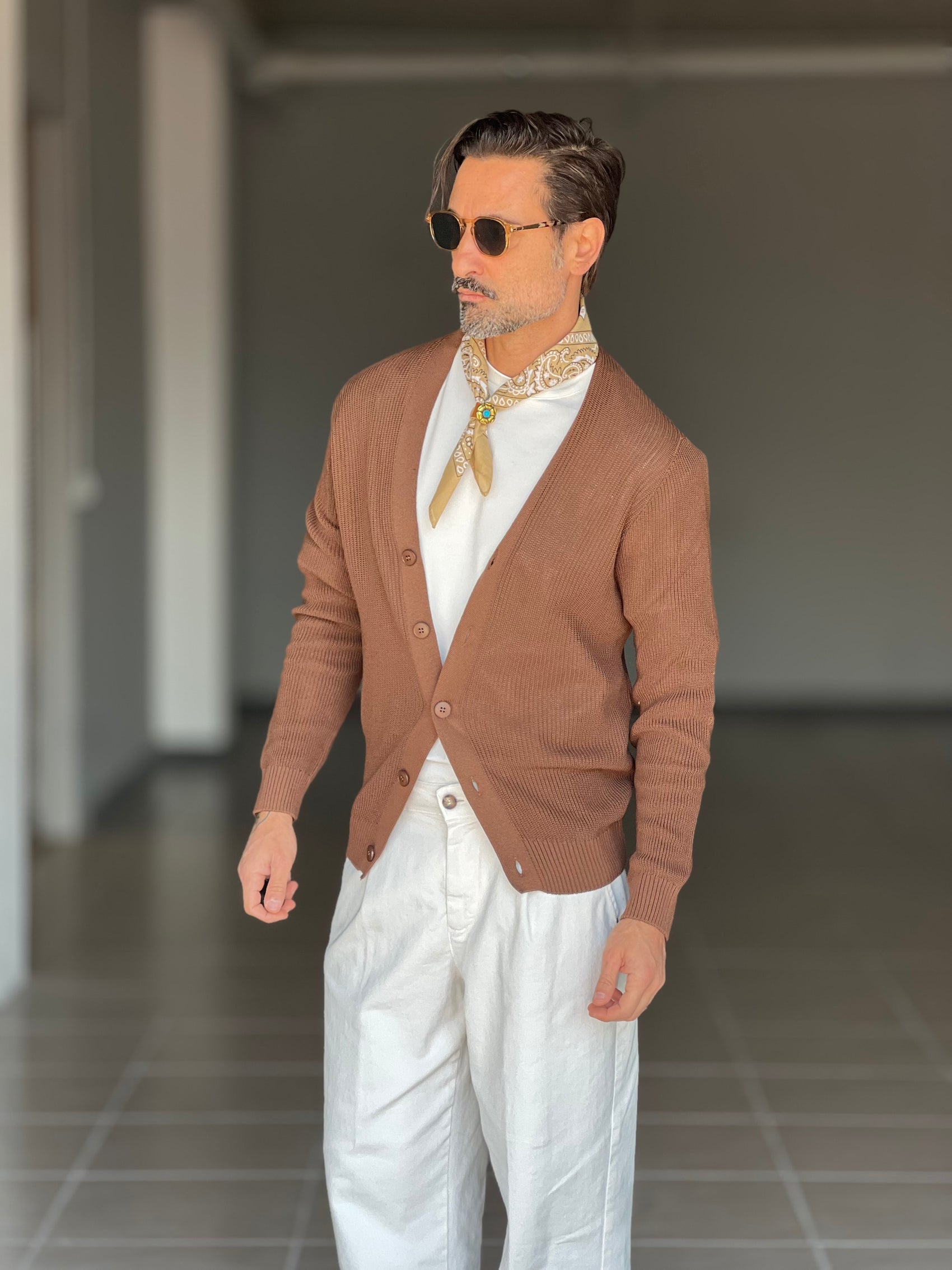 CARDIGAN CACAO DERBY COTONE OVER FIT