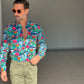 CAMICIA  DEPOT DISEGNO PAPPAGALLO COTONE DOPPIORITORTO