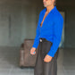 CAMICIA  BLU ROYAL COTONE EFFETTO LINO 279