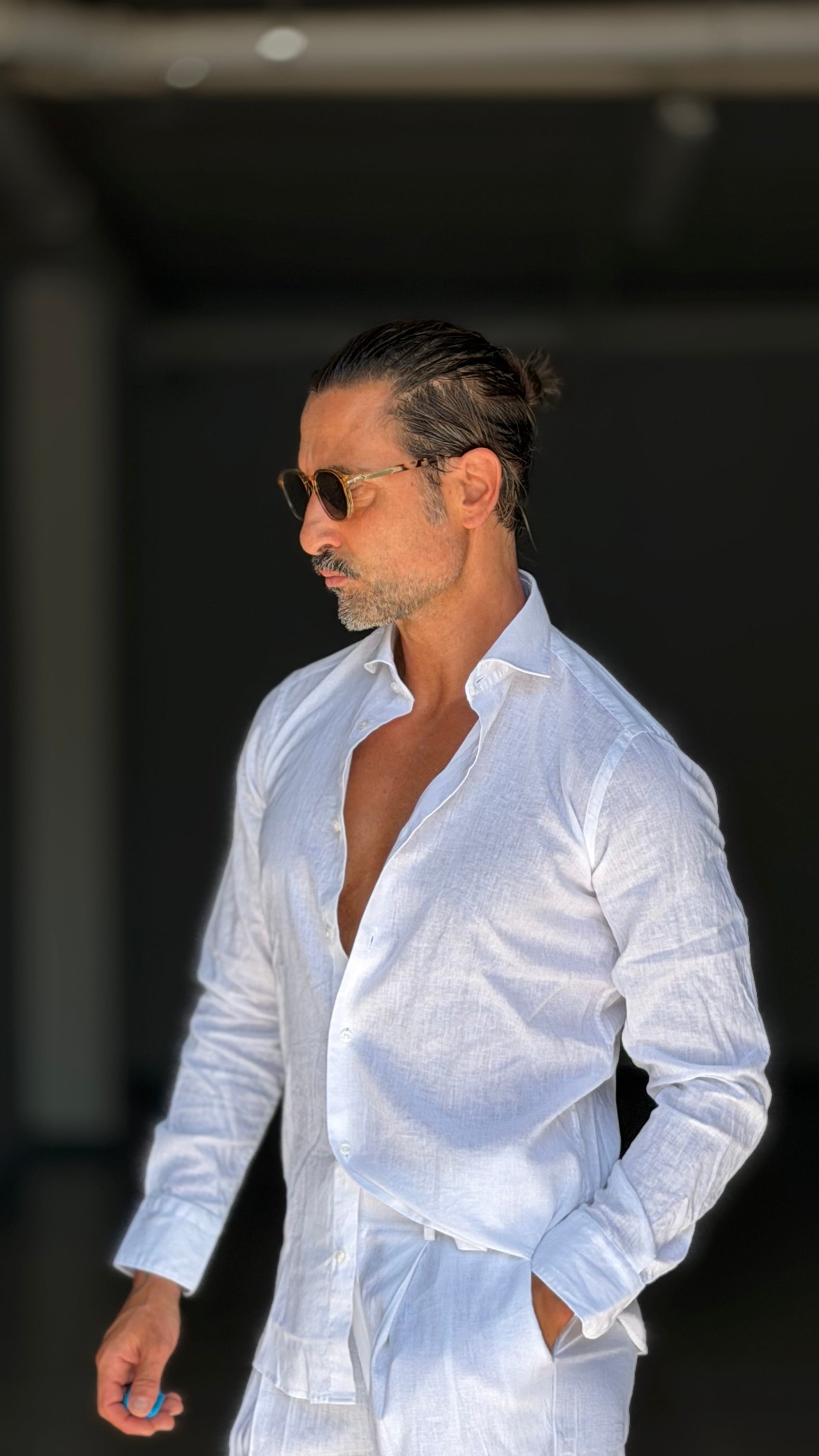 CAMICIA BIANCA  PURO LINO EXTRAFINE