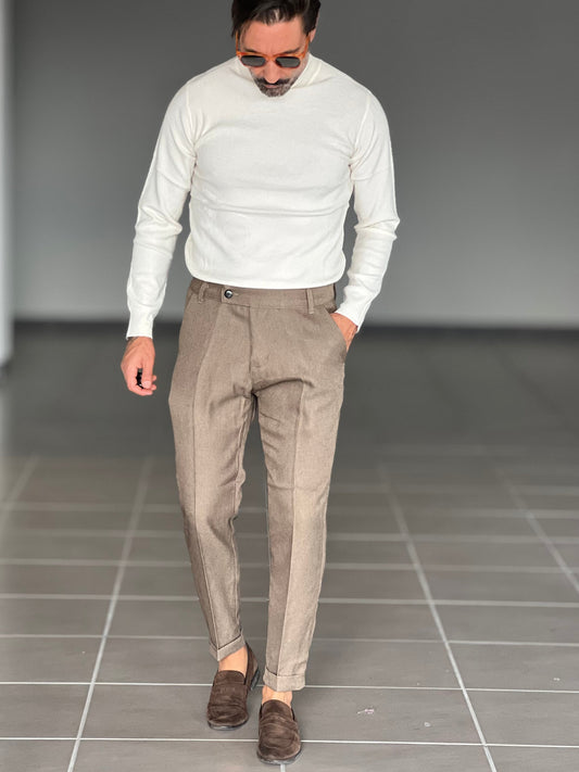 BLACK CHAIN ​​VISCOSE TROUSERS