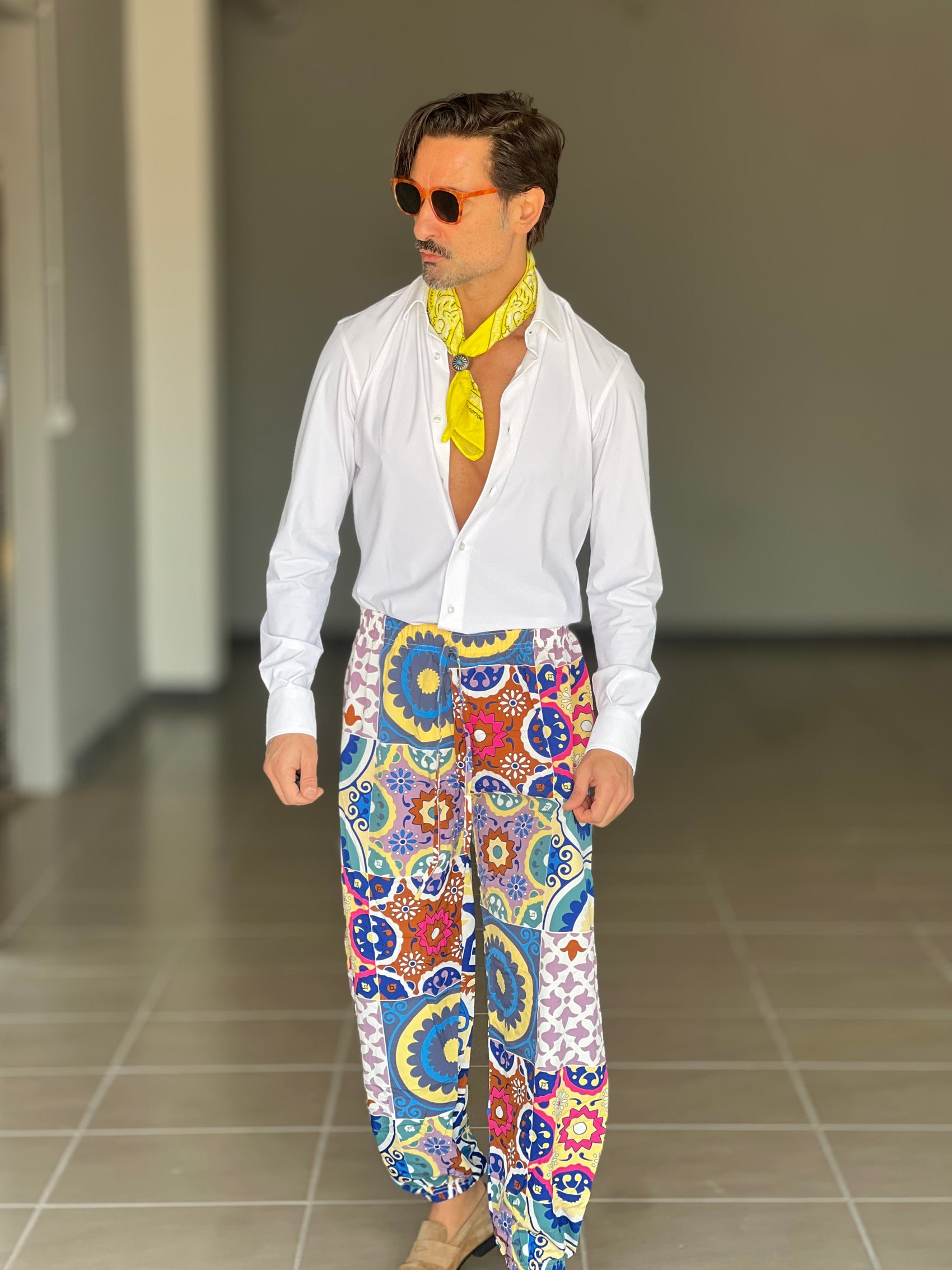 BLACK CHAIN ​​VISCOSE TROUSERS