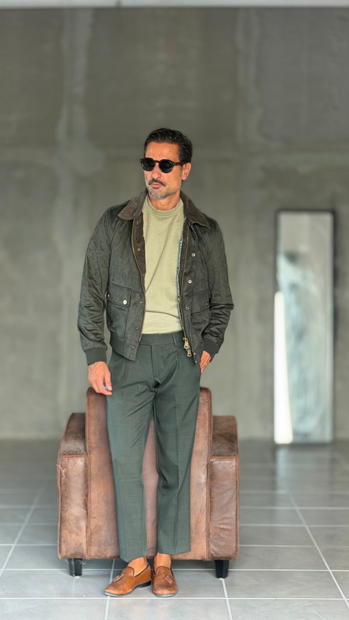 PANTALONE  VERDONE  DOPPIAPINCES VISCOSA E MISTI