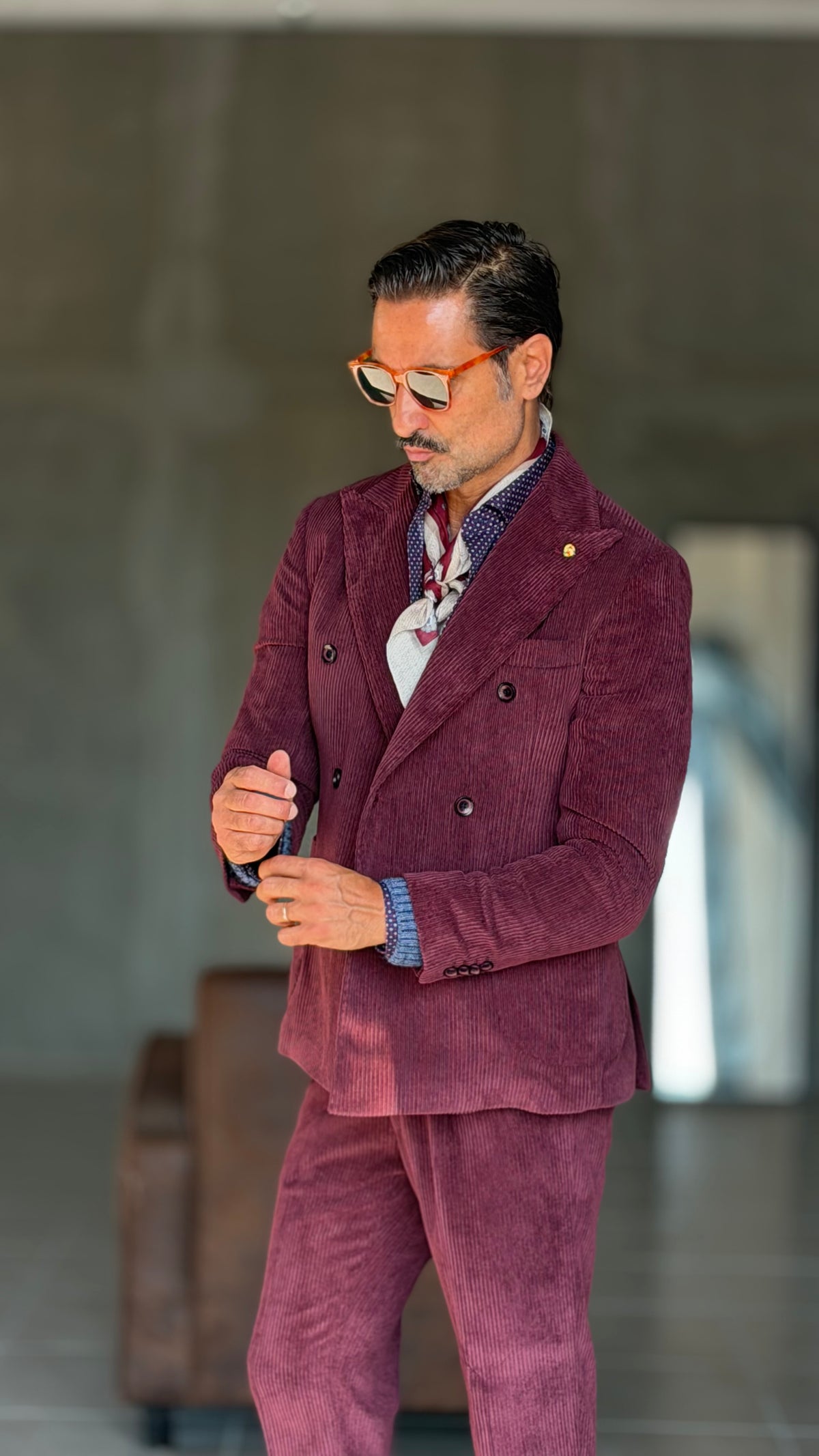 GIACCA DOPPIOPETTO VELLUTO ROCCIA PRUGNA  001 (ABBINABILE  AL PANTALONE VELLUTO PRUGNA OO1)