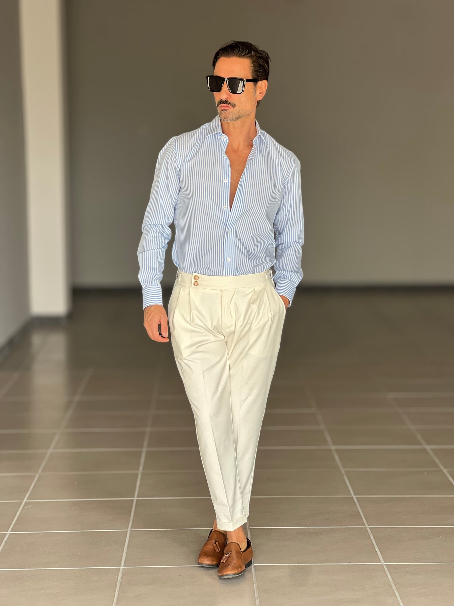 BLACK CHAIN ​​VISCOSE TROUSERS