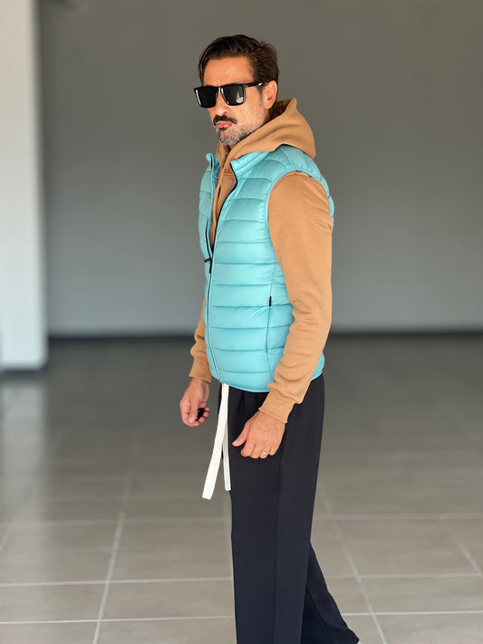 GILET  PIUMINO TURCHESE