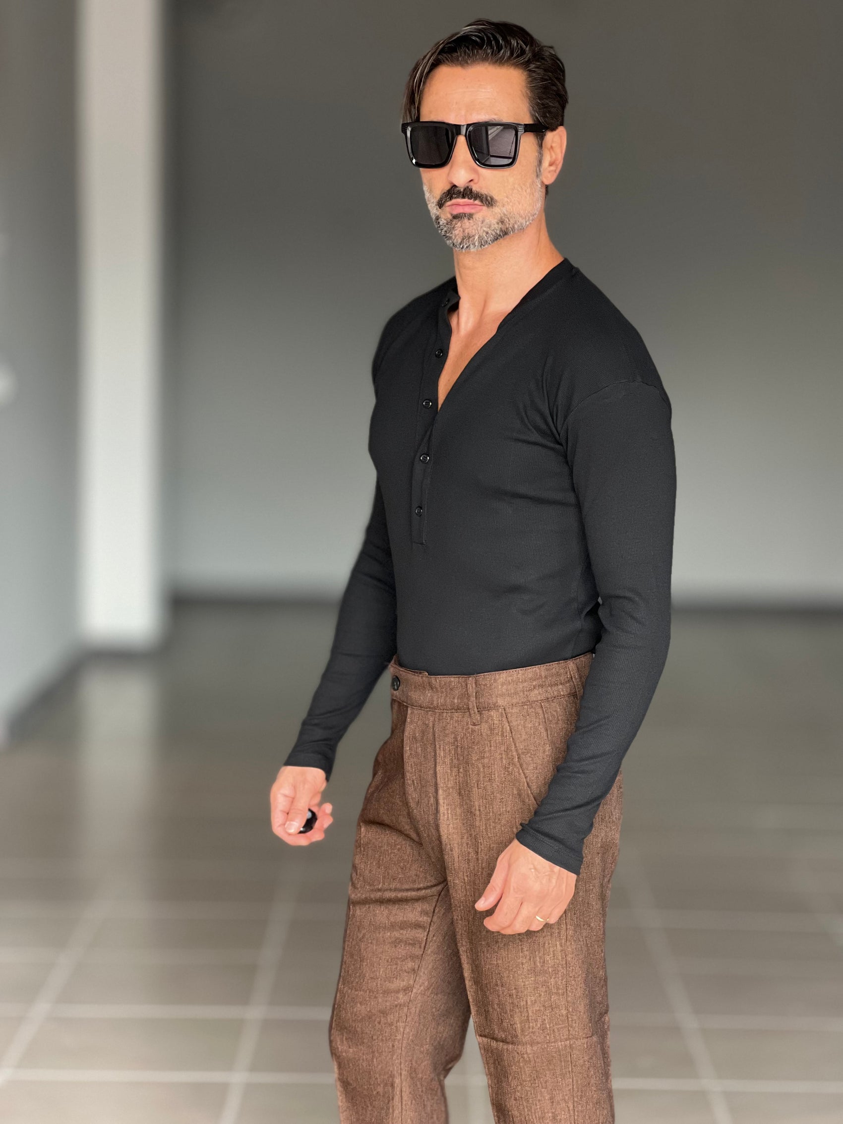 *SERAFINO  NERO MAGLIA  COTONE