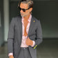 *ABITO  NERO MONOPETTO OPERATO PANTALONE MEZZAMOLLA