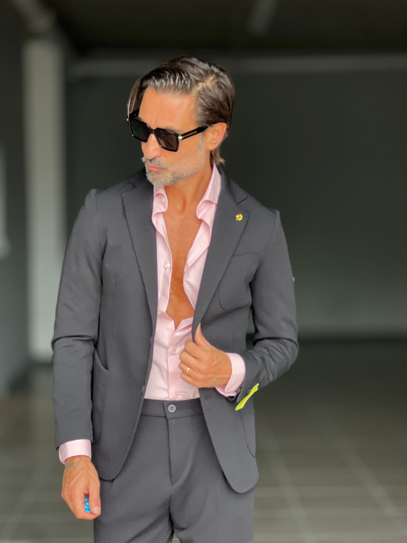 *ABITO  NERO MONOPETTO OPERATO PANTALONE MEZZAMOLLA