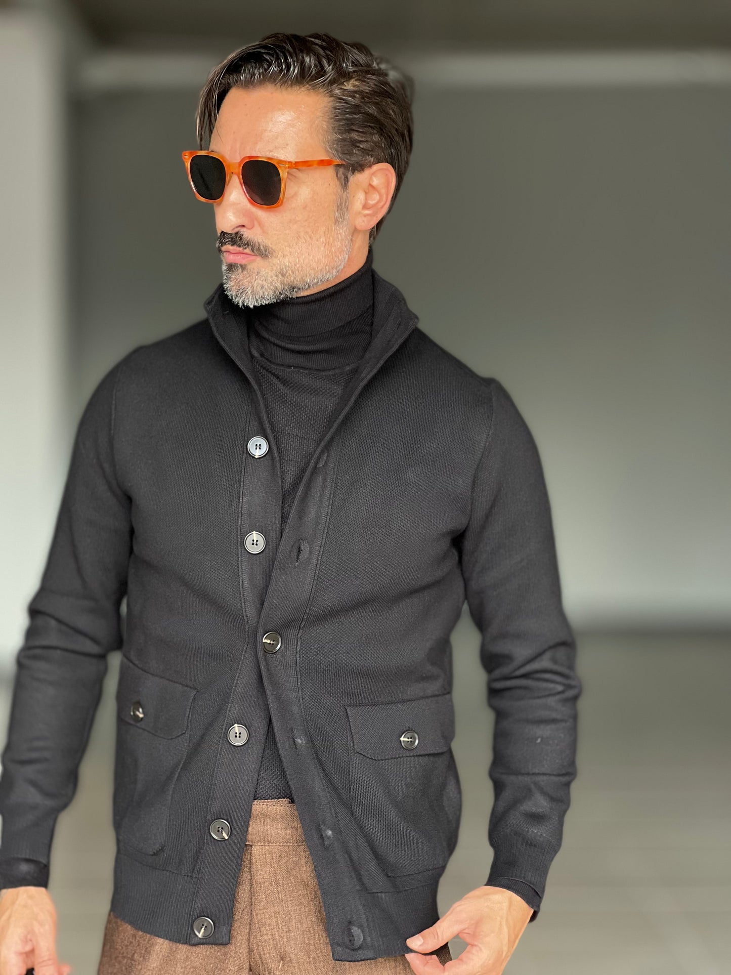 BEIGE COTTON OPEN CARDIGAN