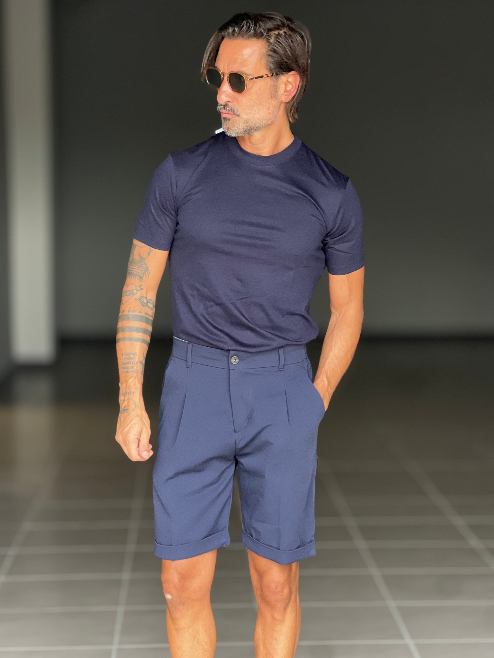 BERMUDA BLU  PINCES COTONE 553