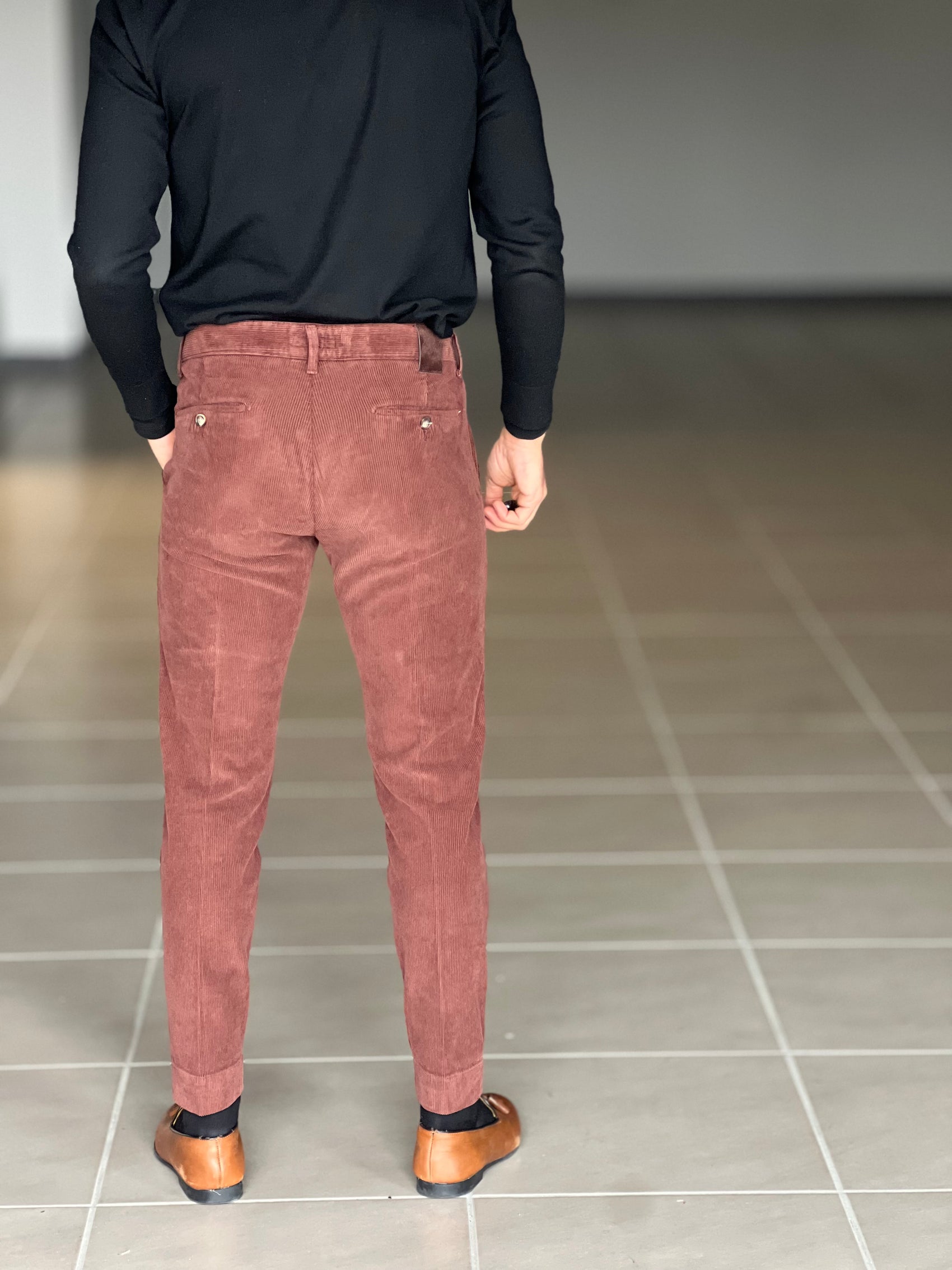 PANTALONE VELLUTO BRUCIATO GAMBA DRITTA