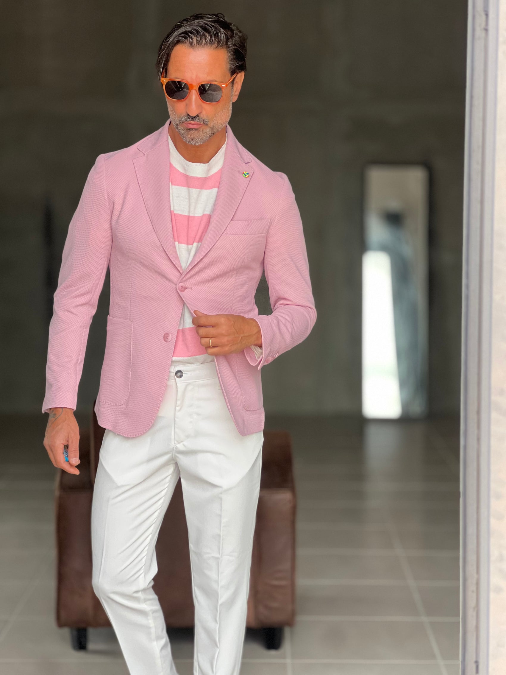 WHITE VISCOSE TROUSERS WITH REGULAR BOTTOM