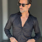 NEW CAMICIA NERA  POPELINE DI COTONE STRECH