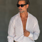 CAMICIA GESSATA BEIGE  KIMONO COTONE