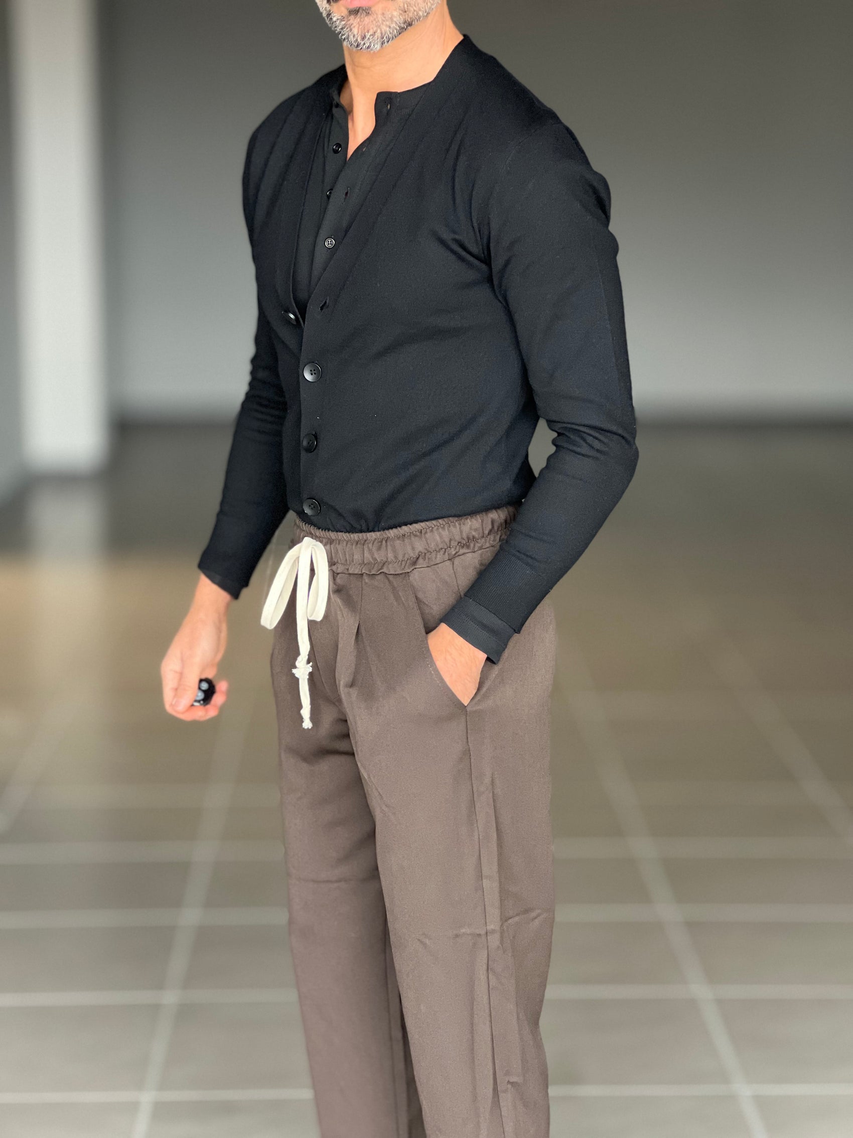 PANTALACCIO COLOR MORO LACCIO A CONTRASTO   VISCOSA E MISTI