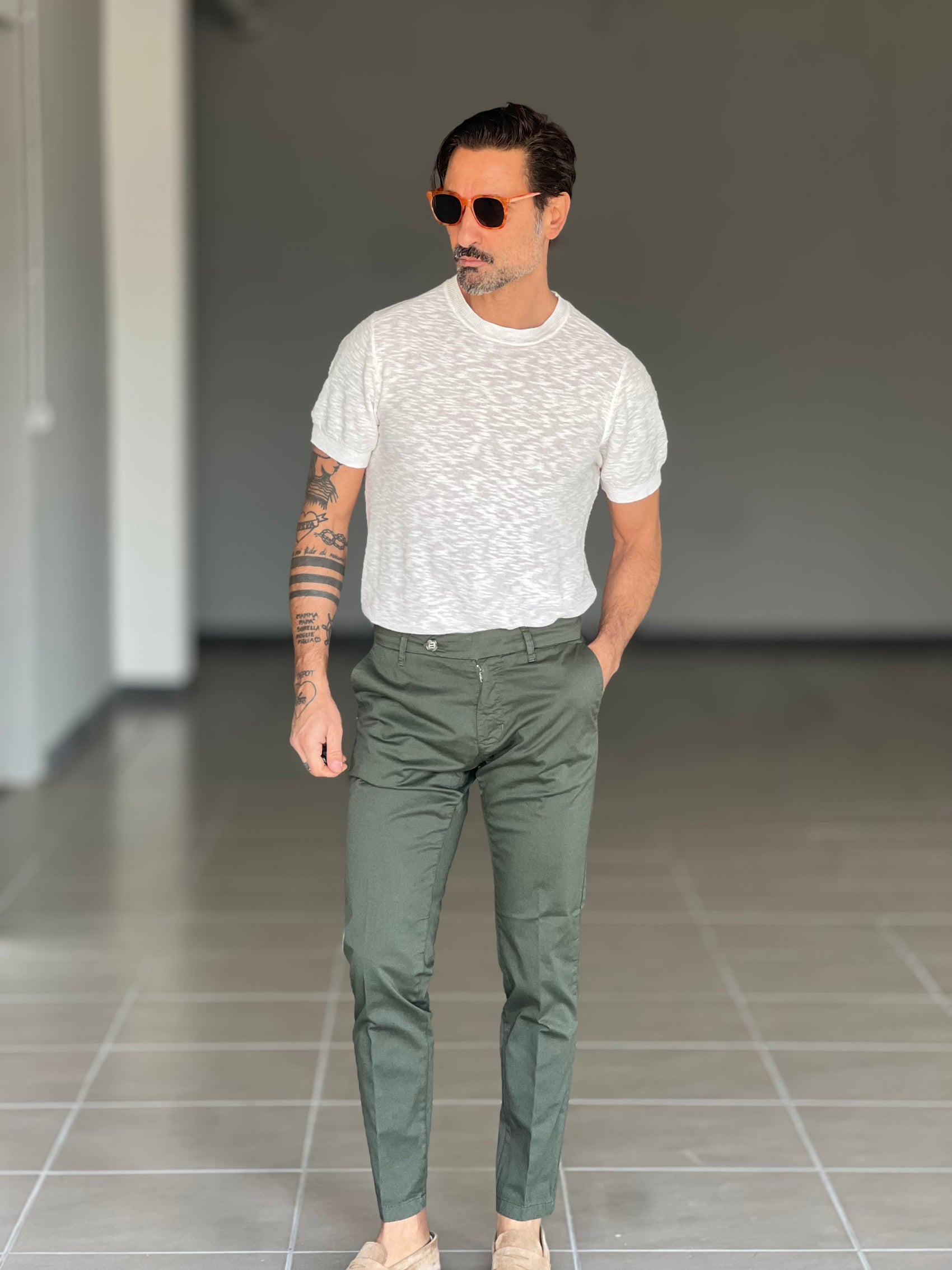 BLACK CHAIN ​​VISCOSE TROUSERS