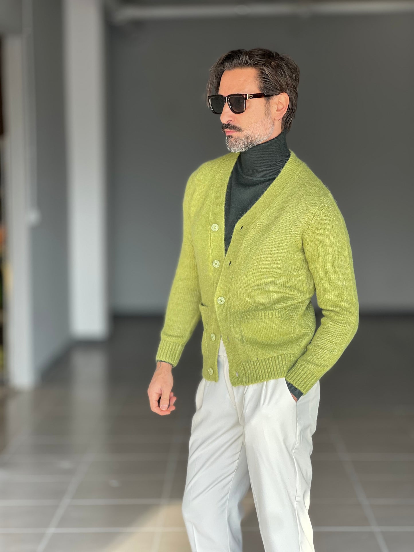 BEIGE COTTON OPEN CARDIGAN