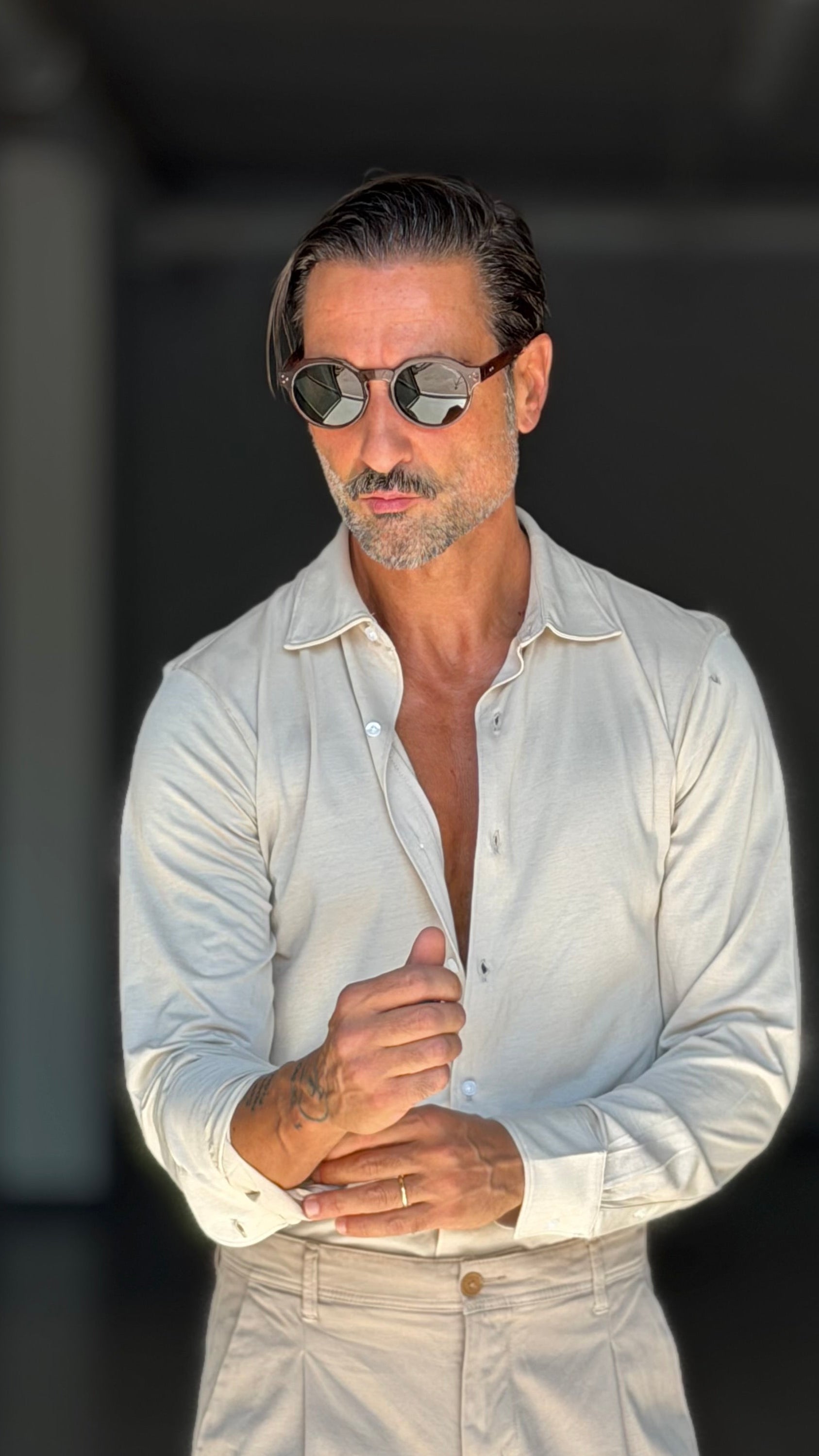 CAMICIA SABBIA MAGLINA IN JERSEY
