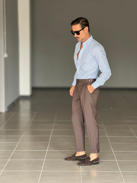 BLACK CHAIN ​​VISCOSE TROUSERS