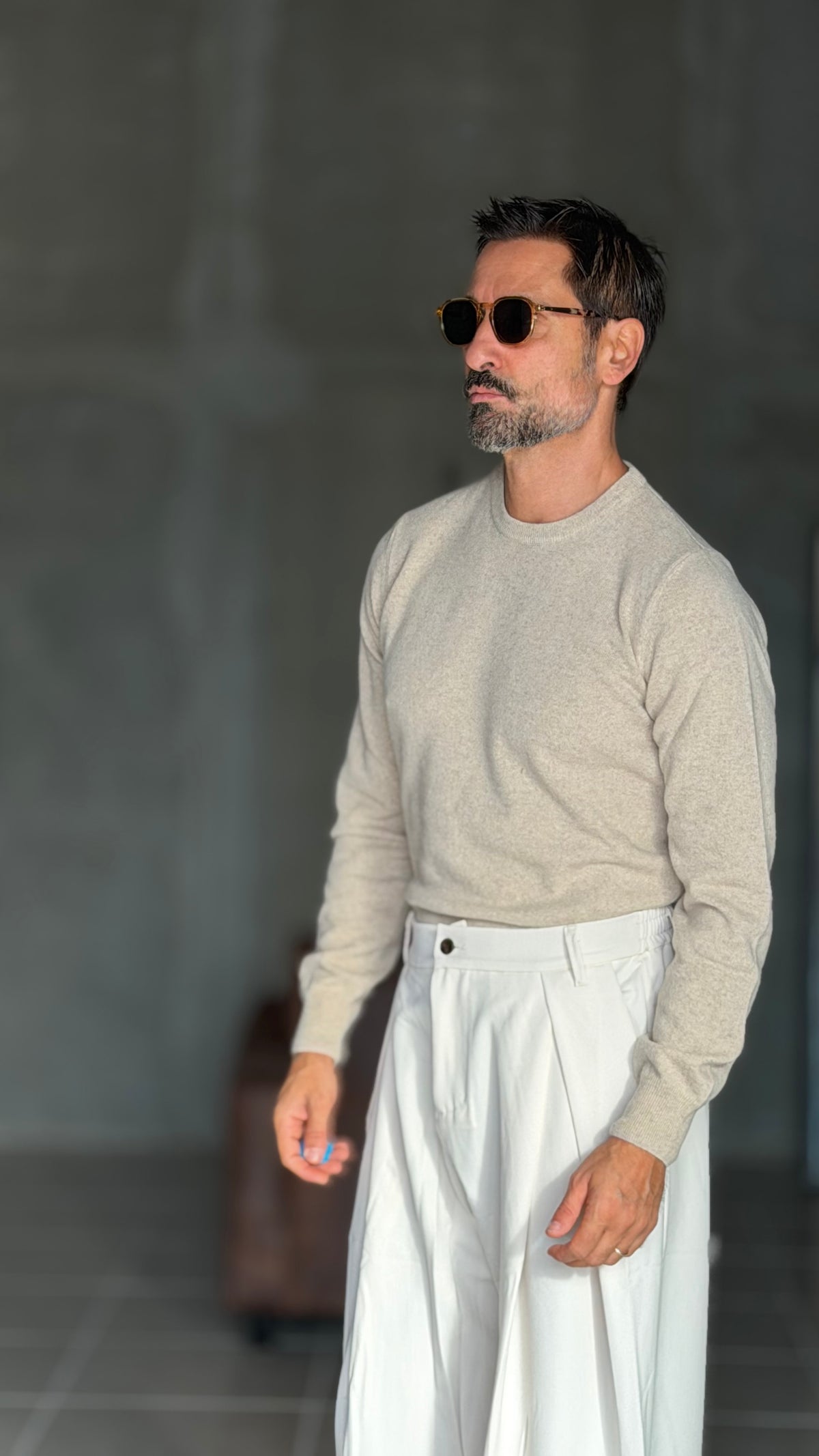 PULLOVER CREMA  LANA CASHMERE 3% E MISTI