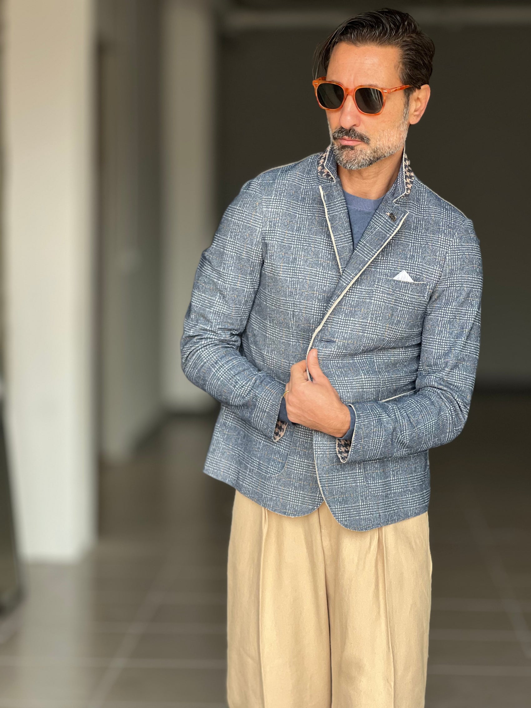 GIACCA KOON GALLES GRIGIA E BLU