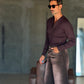 WHITE VISCOSE TROUSERS WITH REGULAR BOTTOM